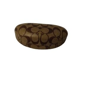 COACH Monogram Brown Hard Clamshell Sunglasses Case